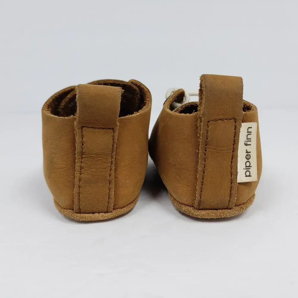 Piper Finn Baby Infant Size 1 Brown Leather Lace Up Bootie Shoes